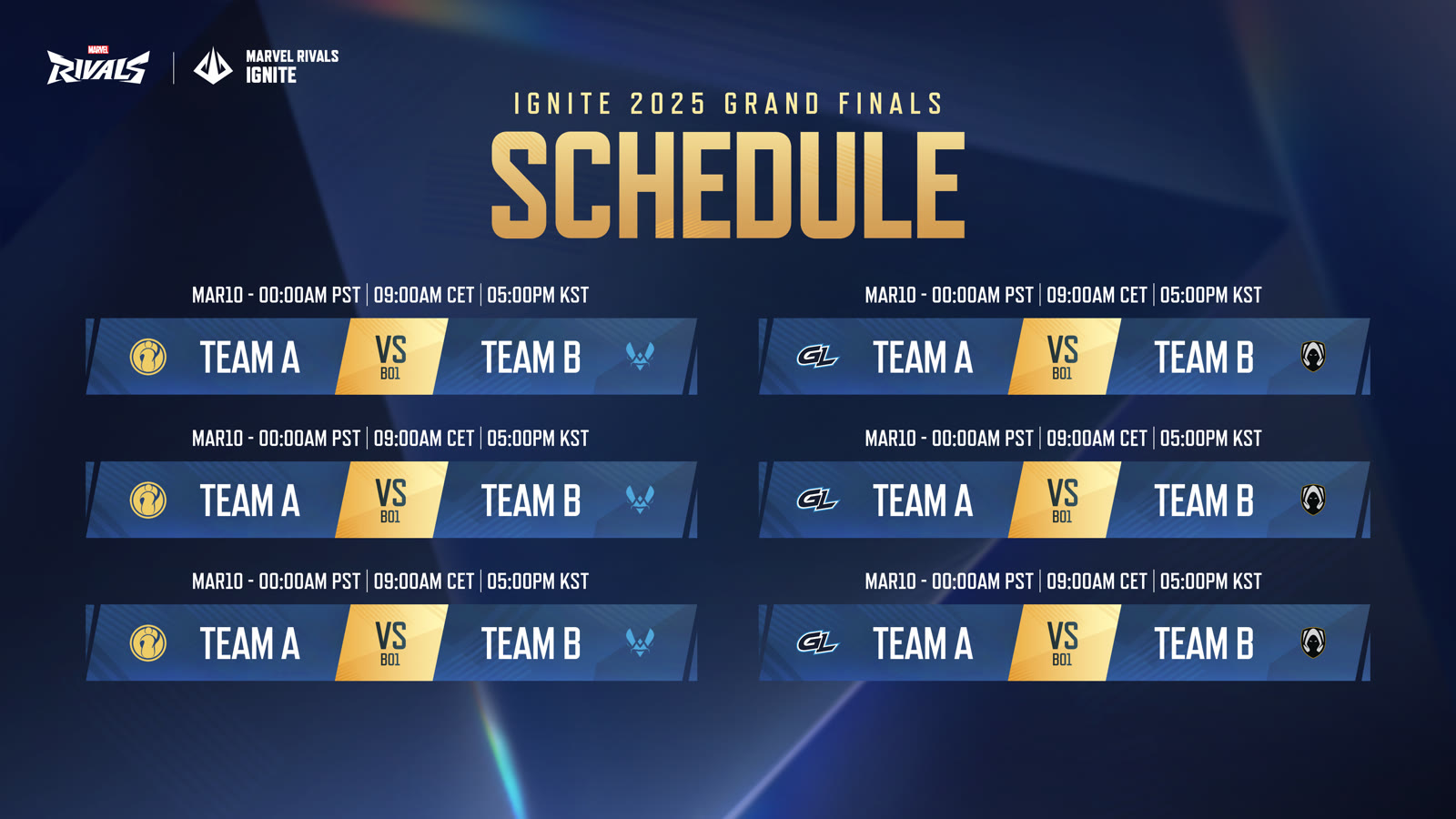 Grand finals broadcast schedule frame