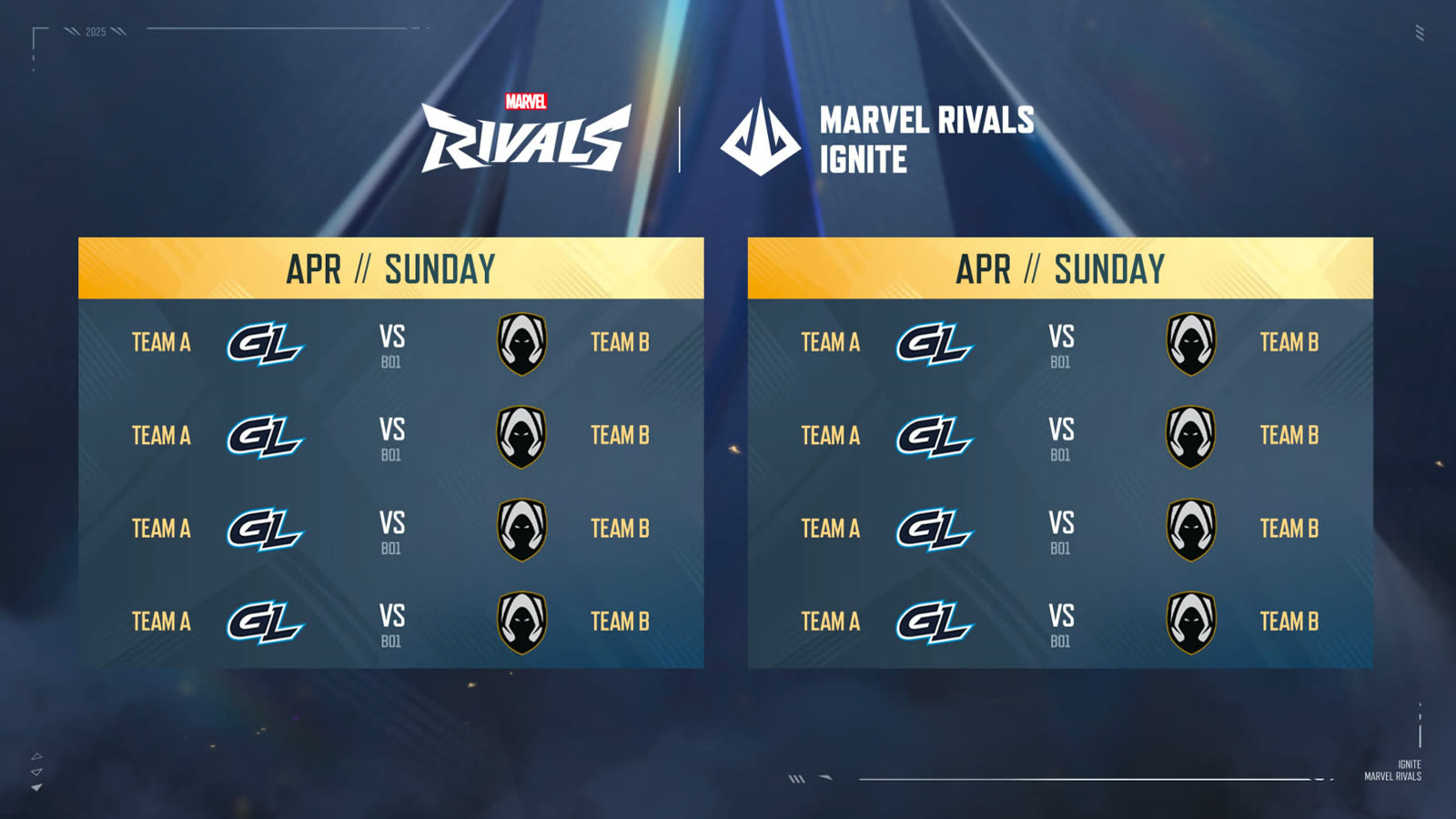 Broadcast frame, weekly schedule